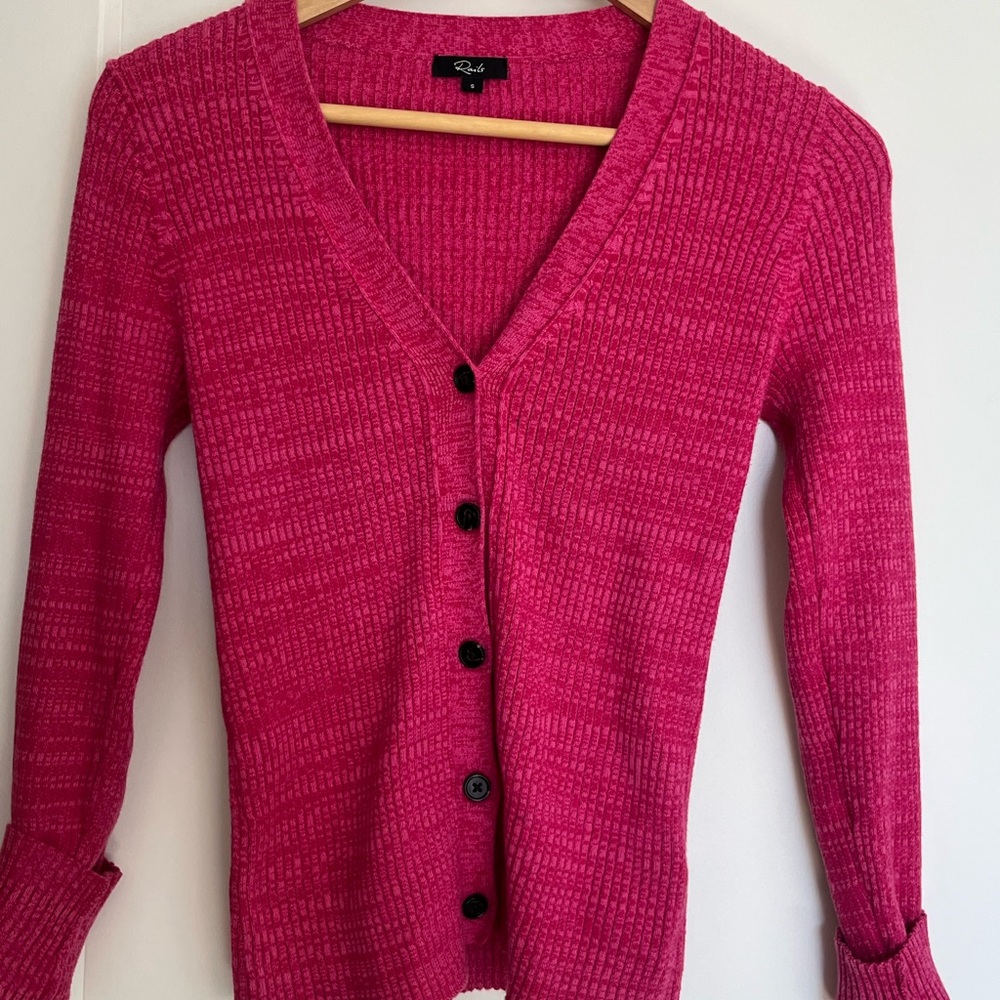 Ribbed Knit Cardigan Sweater